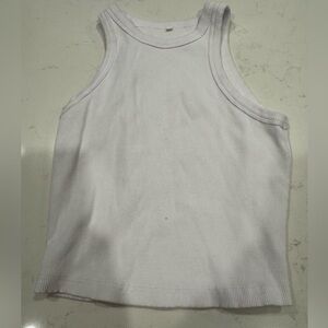 White Ribbed Tank Top